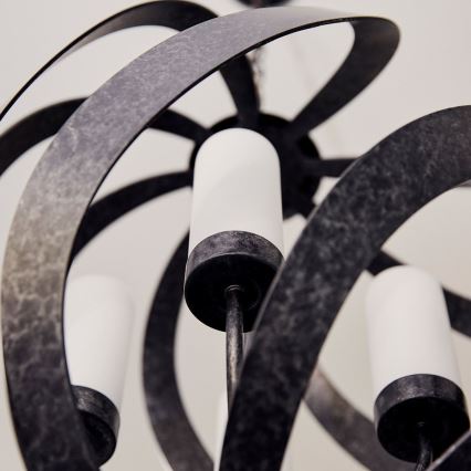 Quintiesse - Candelabru exterior cu lanț BLACKSMITH, 4xE14/40W/230V, Ø 50,1 cm, IP44, negru