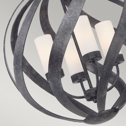 Quintiesse - Candelabru exterior cu lanț BLACKSMITH, 4xE14/40W/230V, Ø 50,1 cm, IP44, negru
