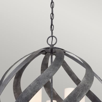 Quintiesse - Candelabru exterior suspendat pe lanț BLACKSMITH, 5xE14/40W/230V, Ø 66,4 cm, IP44, negru