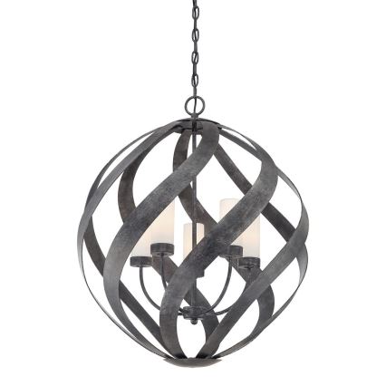 Quintiesse - Candelabru exterior suspendat pe lanț BLACKSMITH, 5xE14/40W/230V, Ø 66,4 cm, IP44, negru