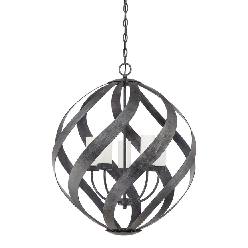 Quintiesse - Candelabru exterior suspendat pe lanț BLACKSMITH, 5xE14/40W/230V, Ø 66,4 cm, IP44, negru