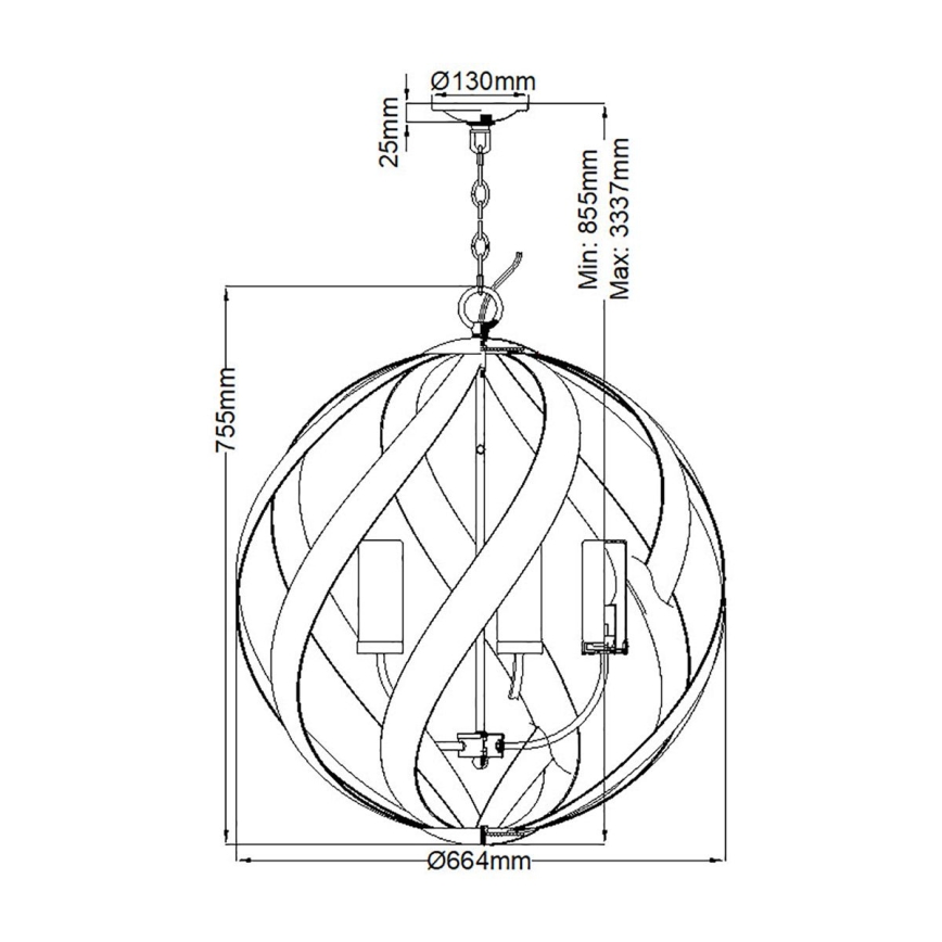 Quintiesse - Candelabru exterior suspendat pe lanț BLACKSMITH, 5xE14/40W/230V, Ø 66,4 cm, IP44, negru