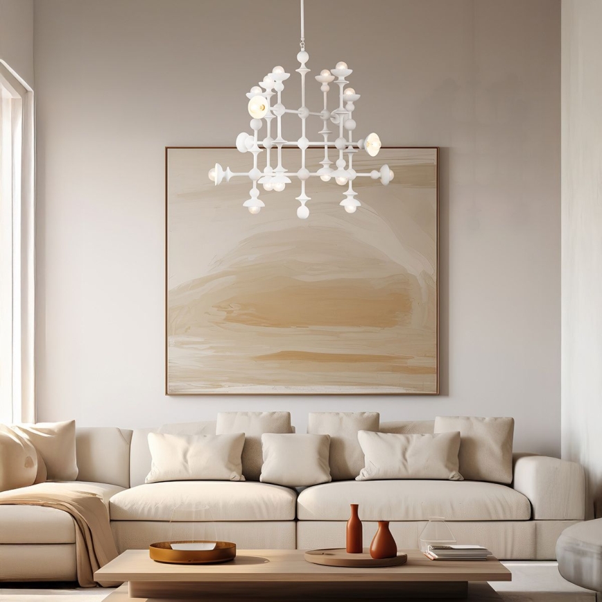 Quintiesse - Candelabru pe tijă CADENCE, 18xE14/40W/230V, alb