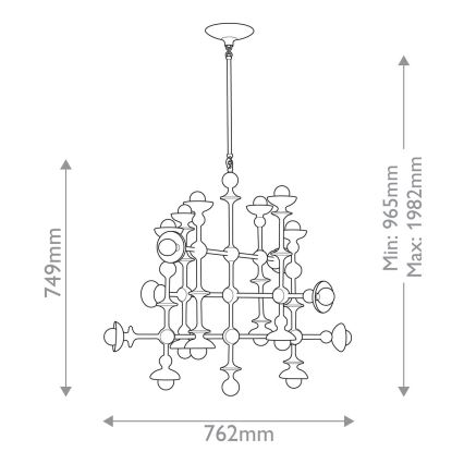 Quintiesse - Candelabru pe tijă CADENCE, 18xE14/40W/230V, alb