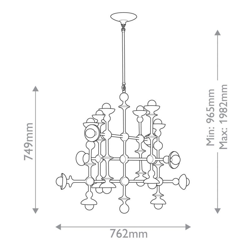Quintiesse - Candelabru pe tijă CADENCE, 18xE14/40W/230V, alb