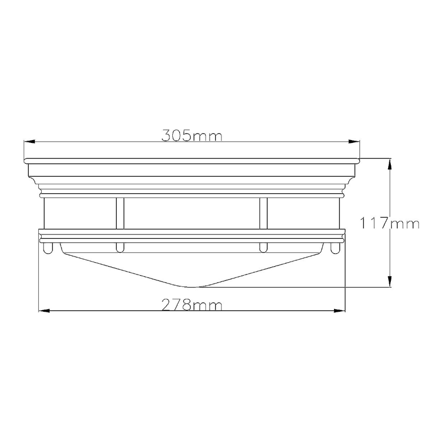 Quintiesse - Plafonieră de exterior HADRIAN, 2xE27/40W/230V, Ø 27,8 cm, IP44, crom lucios