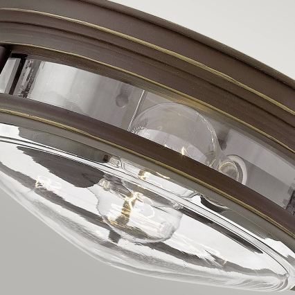 Quintiesse - Plafonieră de exterior HADRIAN, 2xE27/40W/230V, Ø27,8 cm, IP44, bronz