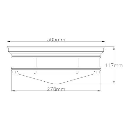 Quintiesse - Plafonieră de exterior HADRIAN, 2xE27/40W/230V, Ø27,8 cm, IP44, bronz