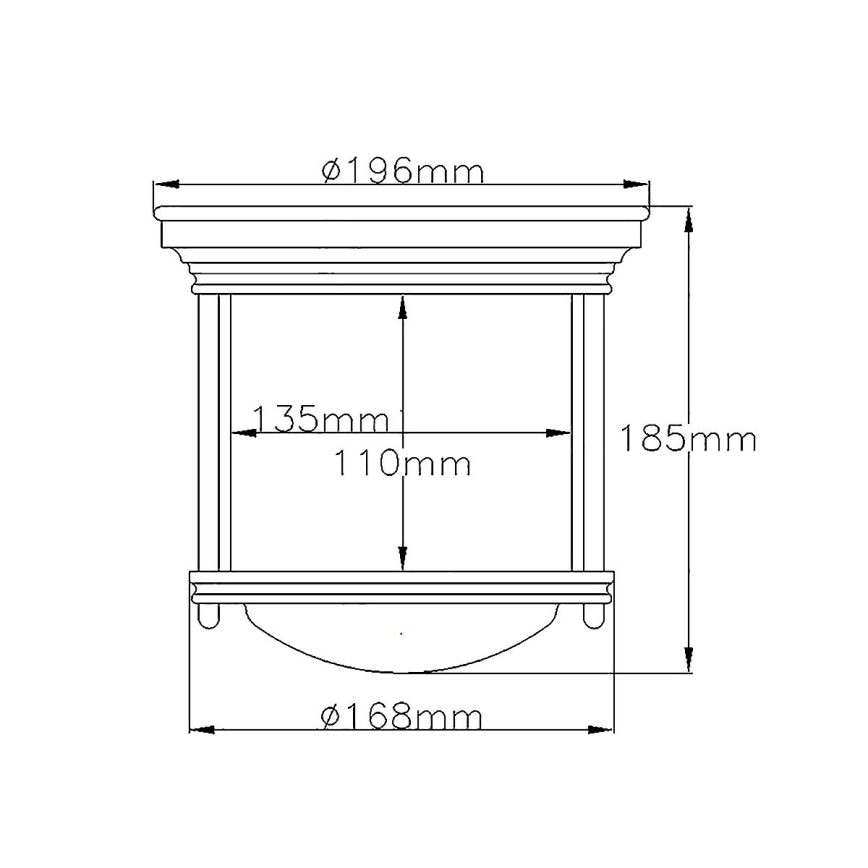 Quintiesse - Plafonieră de exterior HADRIAN 1xE27/60W/230V Ø 19,6 cm IP44 crom mat