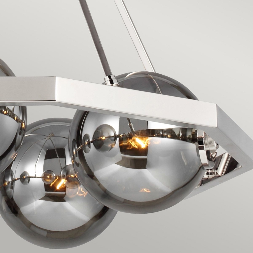 Quintiesse - Lustră pe tijă HARPER 5xE14/60W/230V, diam. 77,5 cm, crom lucios/fumuriu