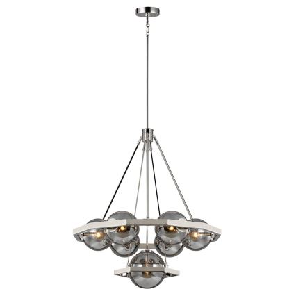 Quintiesse - Candelabru pe tijă HARPER 7xE14/60W/230V Ø 81,3 cm crom lucios/fumuriu