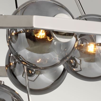 Quintiesse - Candelabru pe tijă HARPER 7xE14/60W/230V Ø 81,3 cm crom lucios/fumuriu