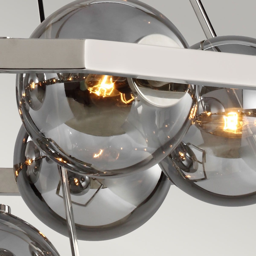 Quintiesse - Candelabru pe tijă HARPER 7xE14/60W/230V Ø 81,3 cm crom lucios/fumuriu