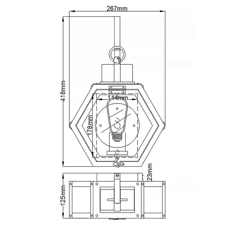 Quintiesse - Aplica de perete pentru exterior HEATH S 1xE27/60W/230V IP44 negru