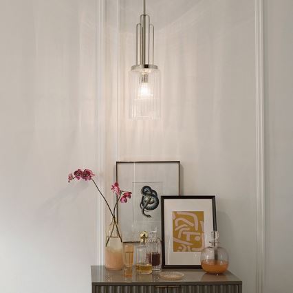 Quintiesse - Pendul pe tijă KIMROSE, 1xE27/60W/230V, Ø 17,8 cm, crom lucios