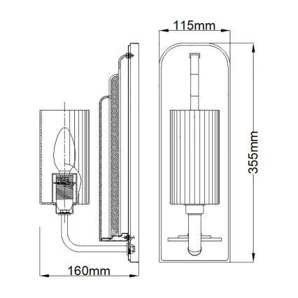 Quintiesse - Aplica de perete KIMROSE 1xE14/40W/230V crom lucios