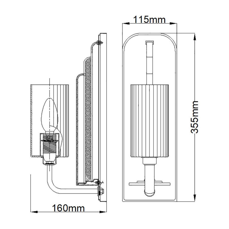 Quintiesse - Aplica de perete KIMROSE 1xE14/40W/230V crom lucios