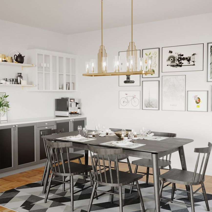 Quintiesse - Lustru cu tijă KIMROSE 10xE14/40W/230V, auriu