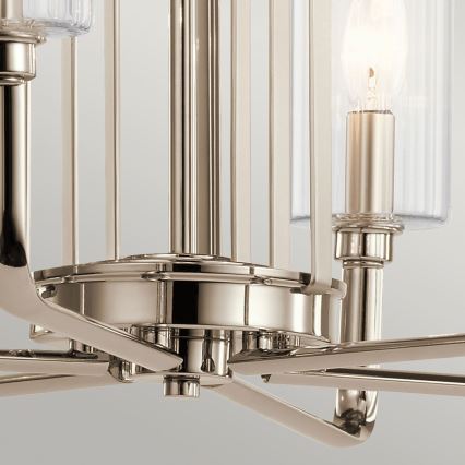 Quintiesse - Candelabru pe tijă KIMROSE, 6 x E14, 40 W, 230 V, diam. 68,6 cm, crom lucios