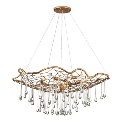 Quintiesse - Candelabru suspendat cu cablu LAGUNA, 6xE14/40W/230V, Ø 91,4 cm, auriu