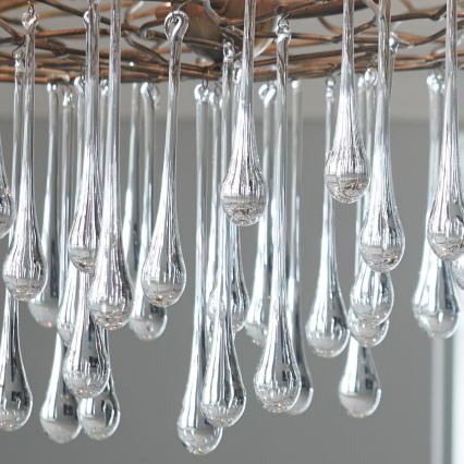 Quintiesse - Candelabru suspendat cu cablu LAGUNA, 6xE14/40W/230V, Ø 91,4 cm, auriu