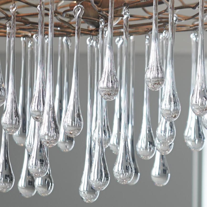 Quintiesse - Candelabru suspendat cu cablu LAGUNA, 6xE14/40W/230V, Ø 91,4 cm, auriu