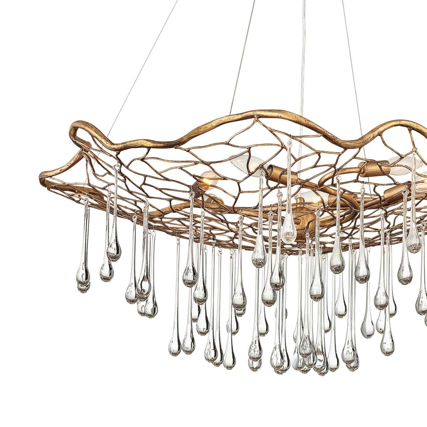 Quintiesse - Candelabru suspendat cu cablu LAGUNA, 6xE14/40W/230V, Ø 91,4 cm, auriu