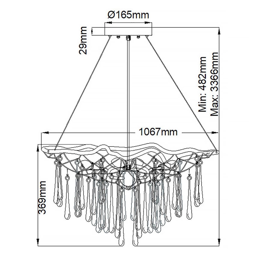 Quintiesse - Lustra suspendată pe cablu LAGUNA 8xE14/40W/230V Ø 106,7 cm, auriu