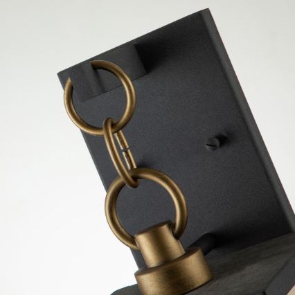 Quintiesse - Aplica de exterior LAHDEN M, 1xE27/60W/230V, IP44, negru/auriu