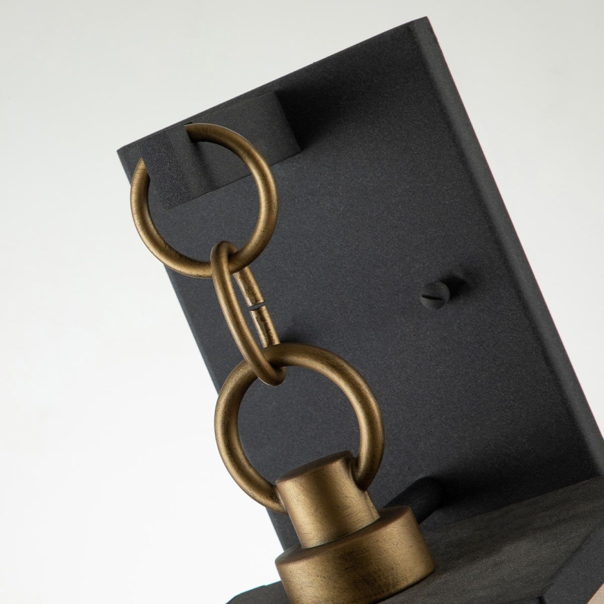 Quintiesse - Aplica de exterior LAHDEN M, 1xE27/60W/230V, IP44, negru/auriu