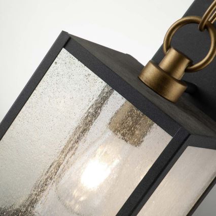 Quintiesse - Aplica de exterior LAHDEN M, 1xE27/60W/230V, IP44, negru/auriu