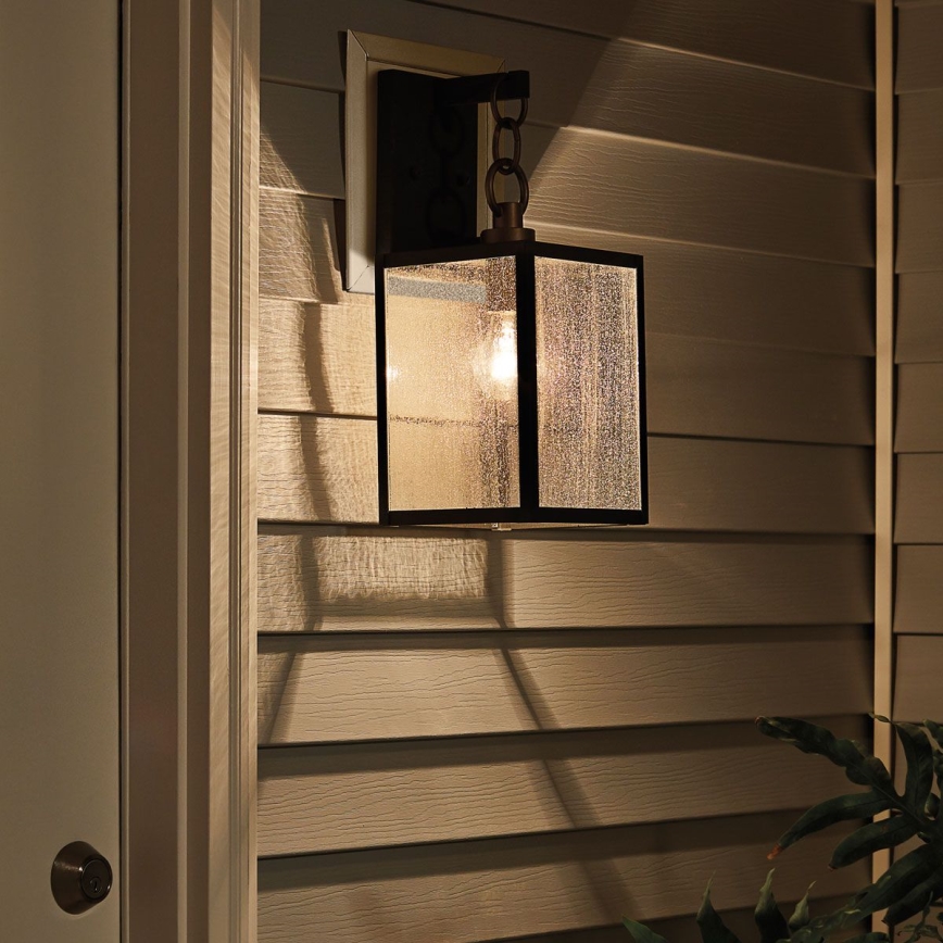 Quintiesse - Aplica de exterior LAHDEN M, 1xE27/60W/230V, IP44, negru/auriu