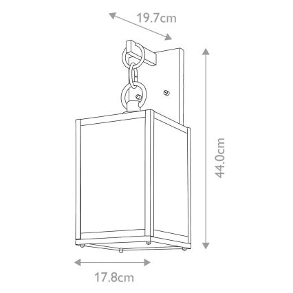 Quintiesse - Aplica de exterior LAHDEN M, 1xE27/60W/230V, IP44, negru/auriu