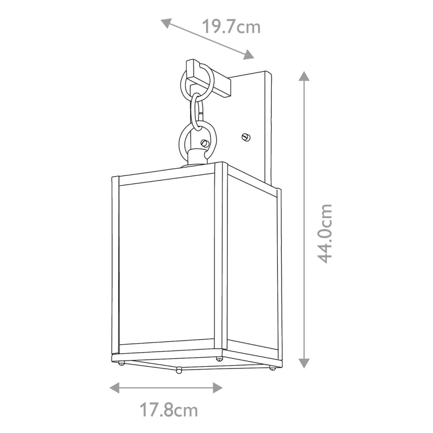 Quintiesse - Aplica de exterior LAHDEN M, 1xE27/60W/230V, IP44, negru/auriu