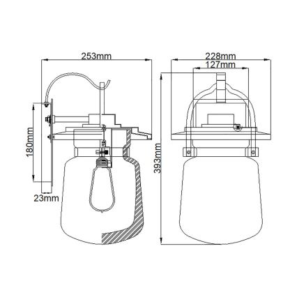 Quintiesse - Aplică de perete pentru exterior LASALLE M 1xE27/60W/230V IP44 bronz