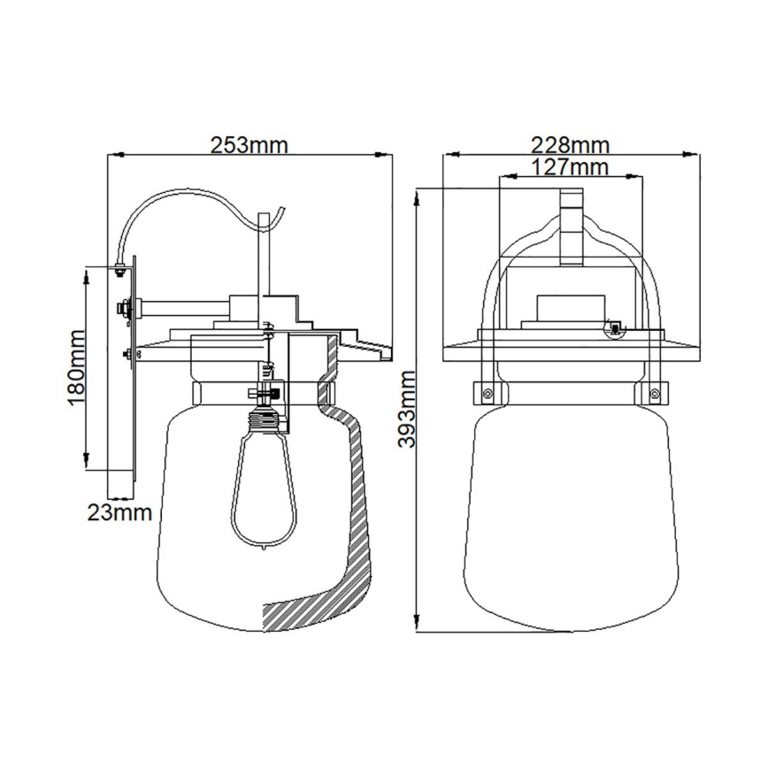 Quintiesse - Aplică de perete pentru exterior LASALLE M 1xE27/60W/230V IP44 bronz