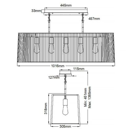 Quintiesse - Lustră pe tijă LINARA 5xE27/60W/230V negru/auriu