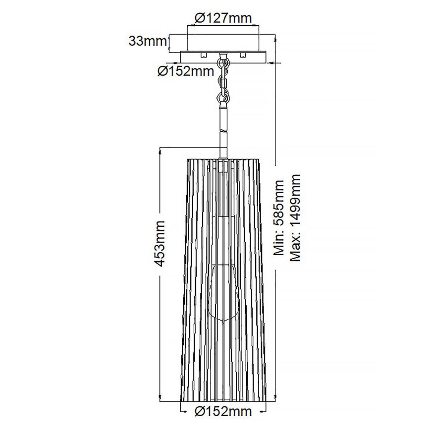 Quintiesse - Pendul pe tijă LINARA 1xE27/60W/230V Ø 15,2 cm negru/auriu