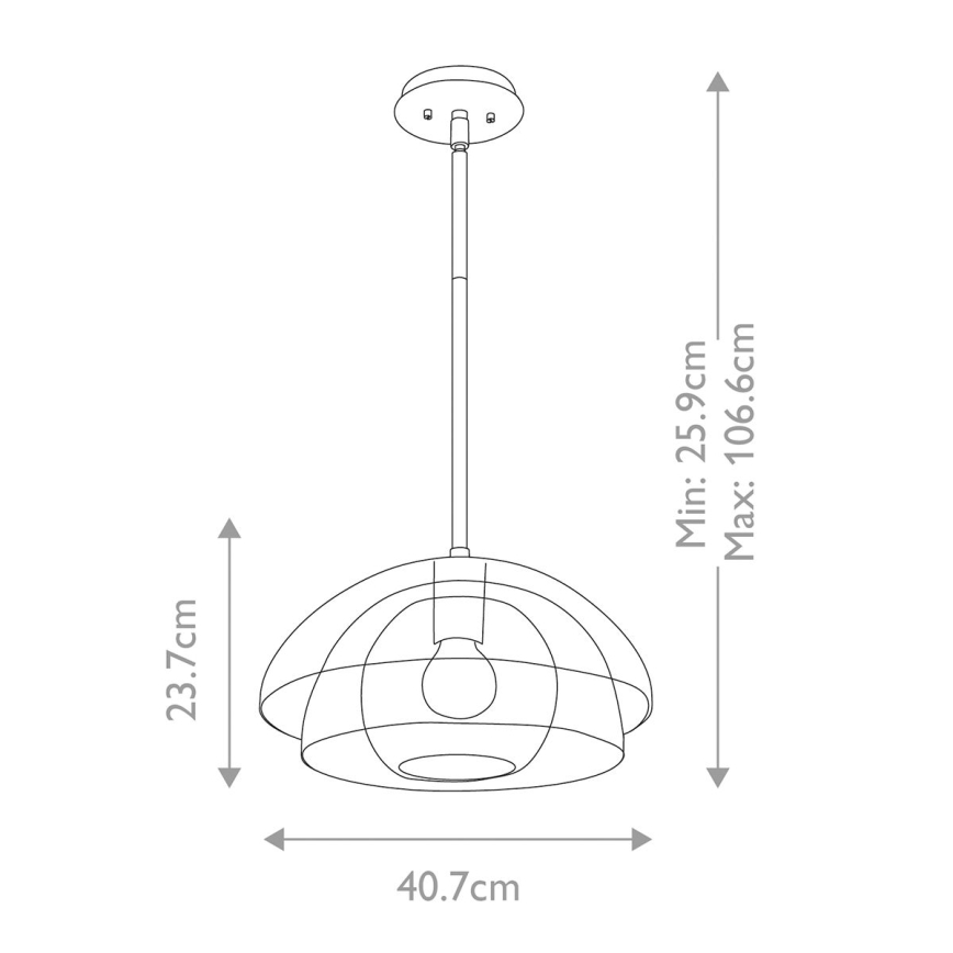 Quintiesse - Lustră cu tijă LOTUS, 1xE27/60W/230V, Ø 40,7 cm, finiș auriu