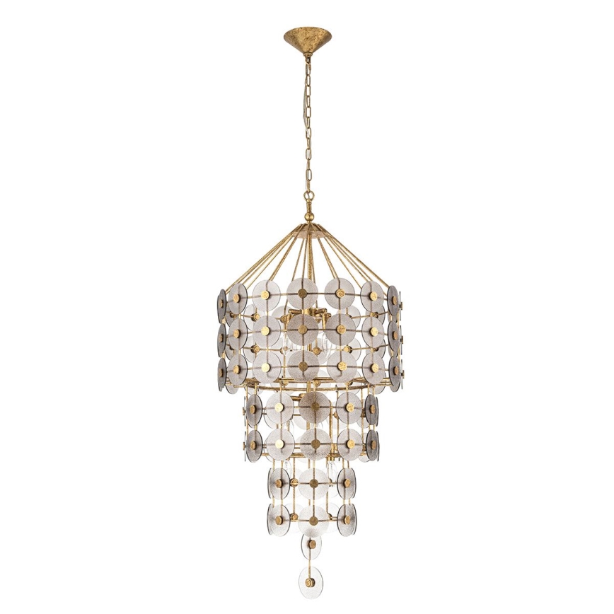 Quintiesse - Candelabru cu lanț MERIDIAN 9xE14/40W/230V, diam. 57,2 cm, auriu