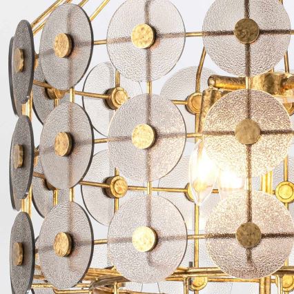Quintiesse - Candelabru cu lanț MERIDIAN 9xE14/40W/230V, diam. 57,2 cm, auriu
