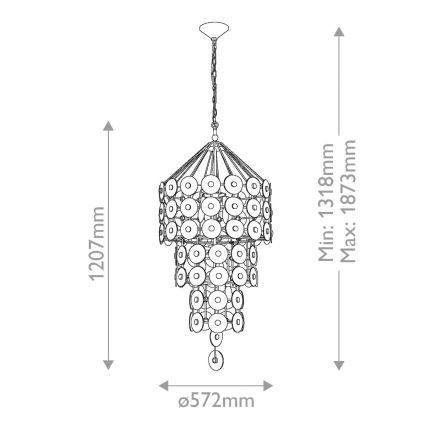 Quintiesse - Candelabru cu lanț MERIDIAN 9xE14/40W/230V, diam. 57,2 cm, auriu