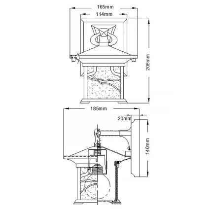 Quintiesse - Aplica de perete exterior MORRIS S, 1xE27/60W/230V, IP44, bronz