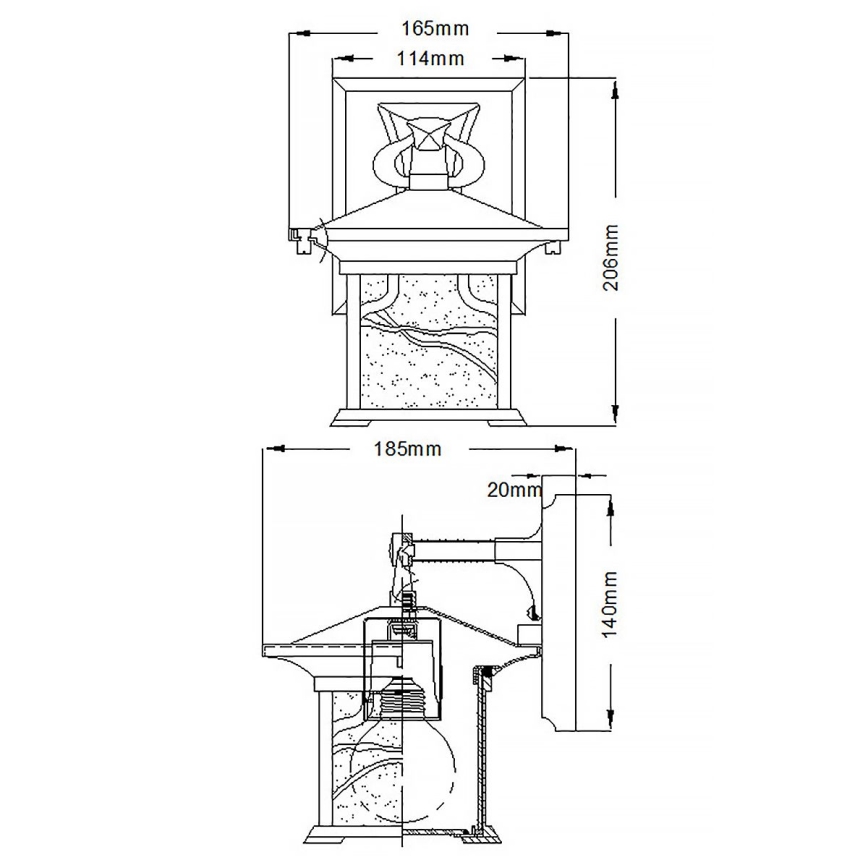 Quintiesse - Aplica de perete exterior MORRIS S, 1xE27/60W/230V, IP44, bronz