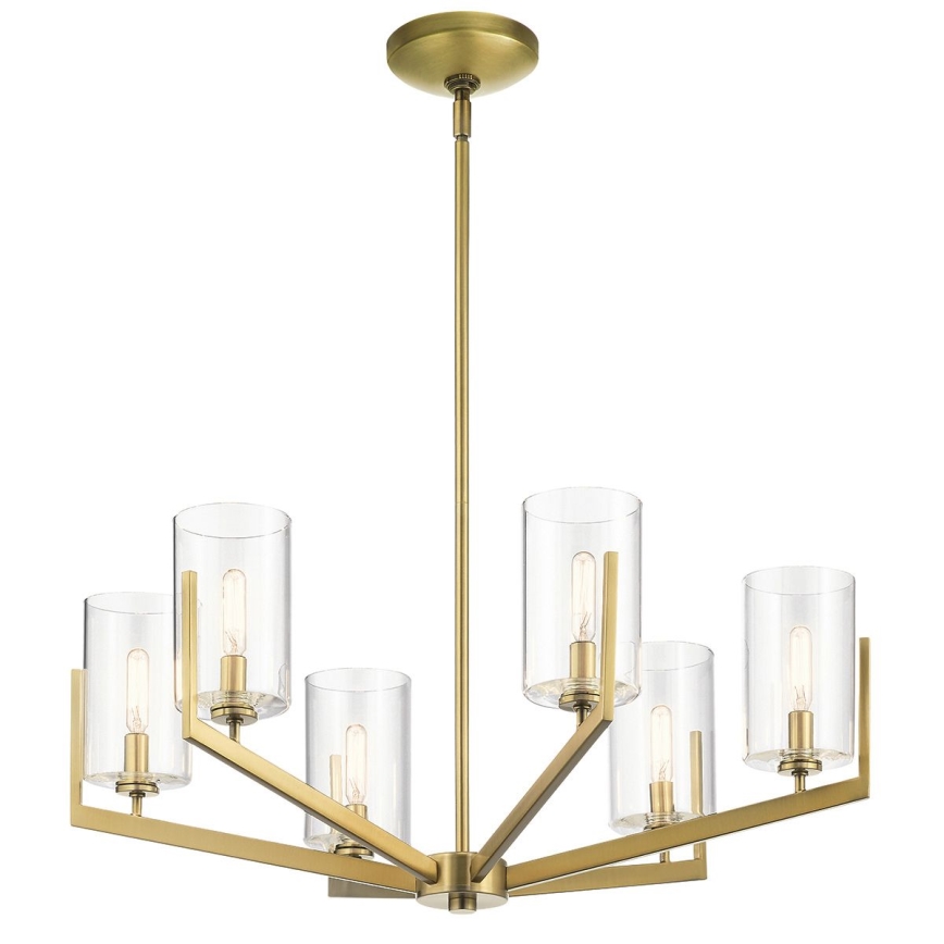 Quintiesse - Lustru pe tijă NYE 6xE14/40W/230V Ø 71,1 cm auriu