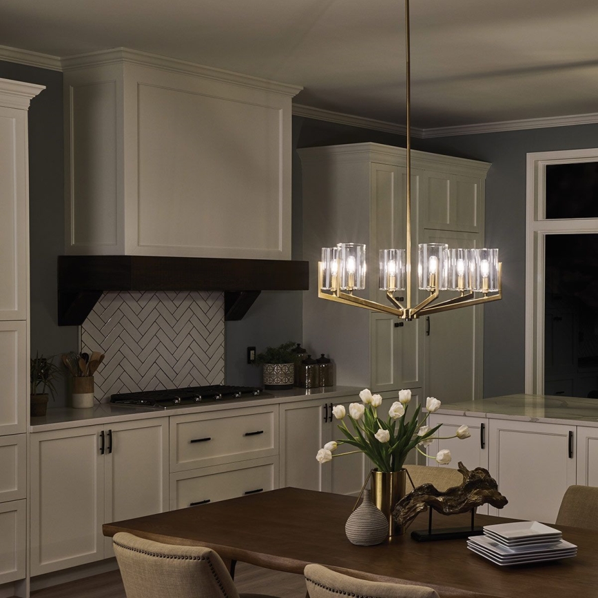 Quintiesse - Lustru pe tijă NYE 6xE14/40W/230V Ø 71,1 cm auriu