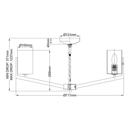 Quintiesse - Lustru pe tijă NYE 6xE14/40W/230V Ø 71,1 cm auriu