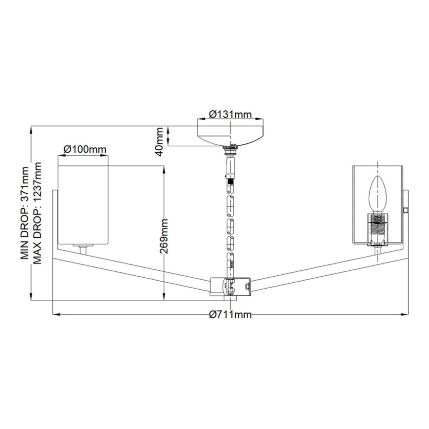 Quintiesse - Lustru pe tijă NYE 6xE14/40W/230V Ø 71,1 cm auriu