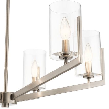 Quintiesse - Lustru NYE pe tijă, 6 x E14, 40 W, 230 V, Ø 71,1 cm, crom mat