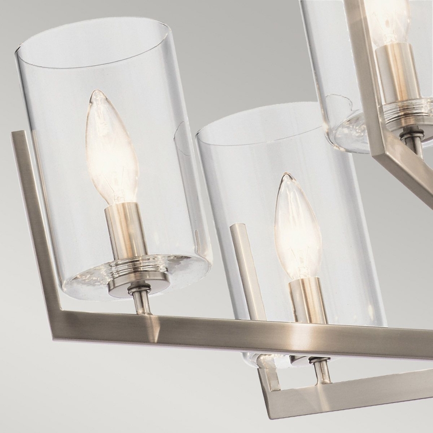 Quintiesse - Lustru NYE pe tijă, 6 x E14, 40 W, 230 V, Ø 71,1 cm, crom mat